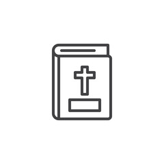 Bible book outline icon. linear style sign for mobile concept and web design. Holy bible simple line vector icon. Symbol, logo illustration. Pixel perfect vector graphics