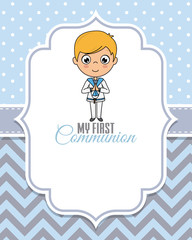 my first communion boy. Child praying