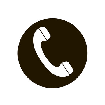 Telephone reciver vector icon, flat design best vector icon. Phone in circle. Phone icon in flat style on white background. Icon for web