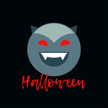 Poster Happy Halloween. Icons with the devil. Vector illustration. Can be used for wallpaper, textile, invitation card, wrapping, web page background.