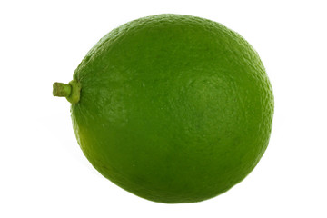 green fresh lime isolated on white