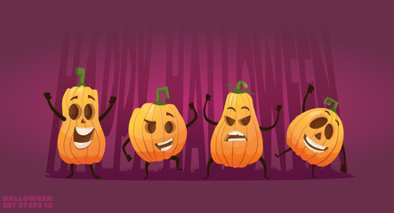 artoon happy pumpkin 