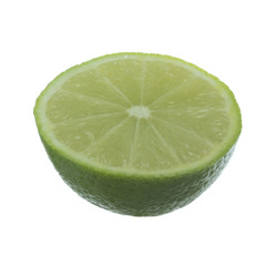 half of lime isolated on white background