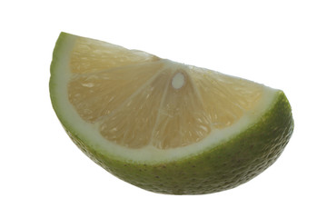 slice of lime isolated on white background