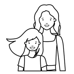 mother and daughter smiling avatar character