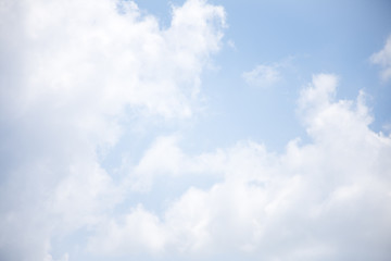  Bright blue sky background with white clouds.