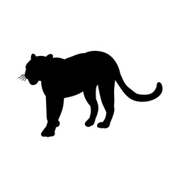 white background, icon silhouette jaguar running