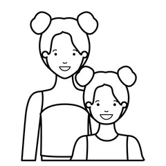 mother and daughter smiling avatar character