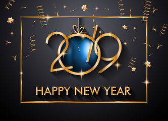 2019 Happy New Year Background for your Seasonal Flyers and Greetings Card or Christmas