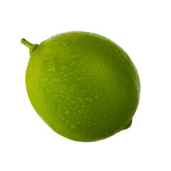 green fresh lime isolated on white