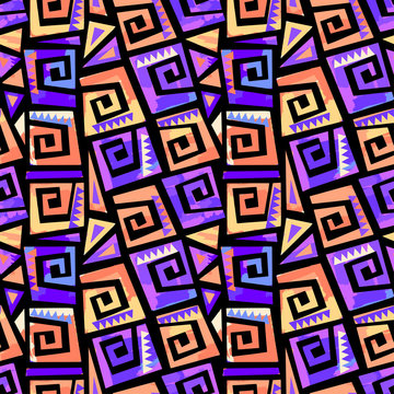 Graffiti sportswear print, youth seamless pattern, bright dynamic geometric motif