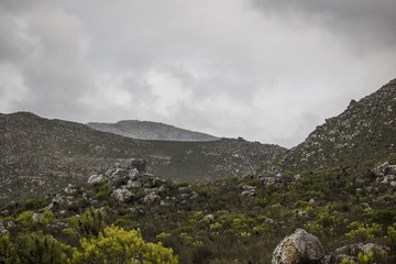 Scenic Clarence Drive mountains, between Gordon's Bay and Rooiels in the Western Cape, South Africa