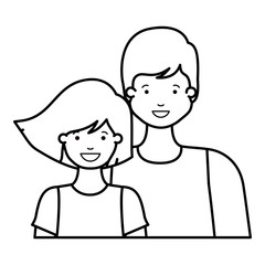 father with his daughter smiling avatar character