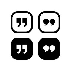 Quote icon. Quotation paragraph symbol. double comma mark. bubble dialogue speech sign. vector illustration.