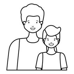 father with his son smiling avatar character