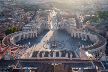Saint Peter square in Vatican at the morning.