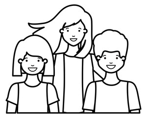 mom with her children avatar character
