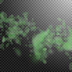 Green flower petals falling down. Dramatic romanti