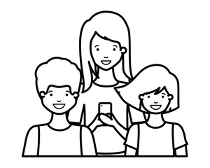 mom with her children avatar character