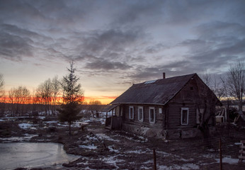 old house in winter