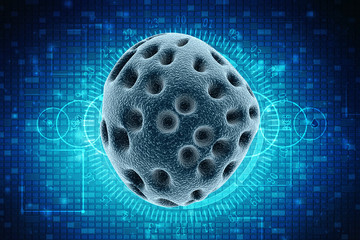 3d rendering Virus bacteria cells background