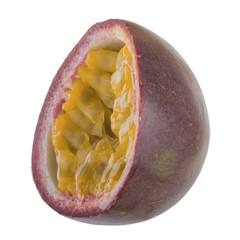 slice of passion fruit isolated on white background