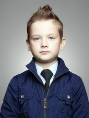 fashionable little boy. fashion hairstyle child