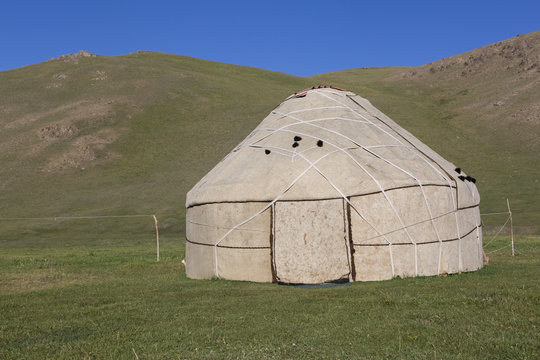 Kirghiz Yurt Closed, campement of Lake Song Kol, Kyrgyzstan