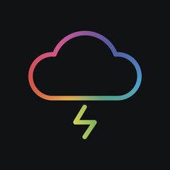 cloud and lightning. simple outline icon. linear symbol with thi