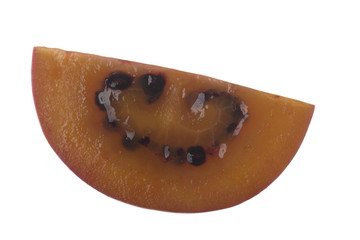 slice of tamarillo isolated on white backgound