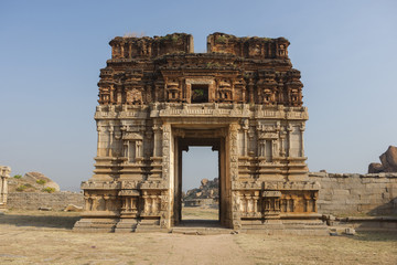 Gate of Achyutaraya Temple in Hampi, former capital of Vijayanagara Kingdom, UNESCO World Heritage Site, Karnataka, India