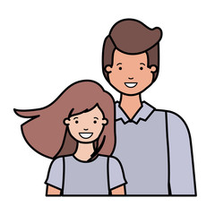 father and daughter smiling avatar character