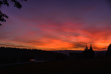 Sonnenuntergang roter Himmel