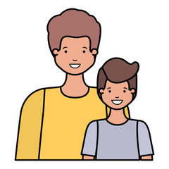 father with his son smiling avatar character