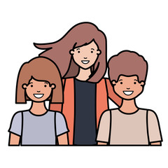 mom with her children avatar character