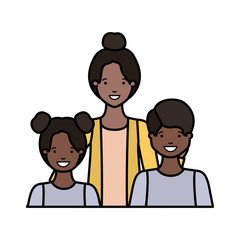 family smiling and waving avatar character