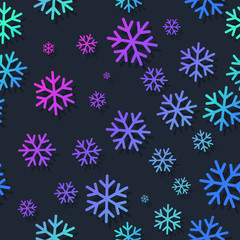 Naklejka na ściany i meble Snowflakes seamless pattern with bright gradient colors