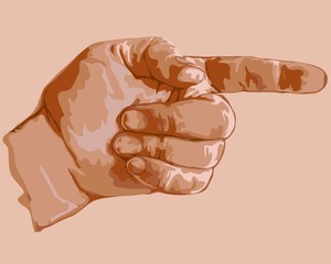 Vector hand drawn indicating the direction. 