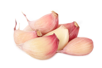 heap of garlic isolated on white background
