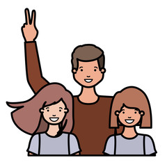 Obraz premium family smiling and waving avatar character