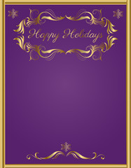 Christmas-Purple and Gold Holiday Frame