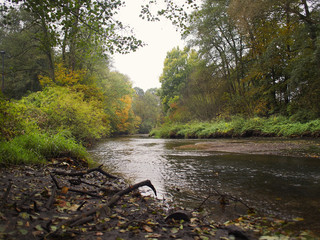 Beautiful colorful autumn on the river.