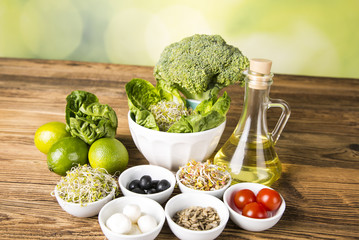 Fitness, healthy food, low in calories