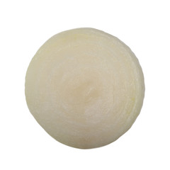 half of white onion isolated on white background