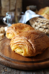 French sweet puff pastry bun for breakfast