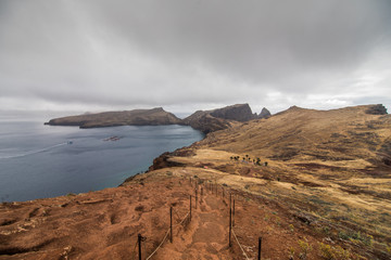 Madeira hiking on Ponta de Sao Lourenco peninsula, Madeira island, Portugal