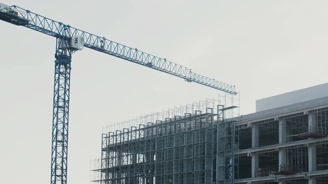 Crane boom on a construction site