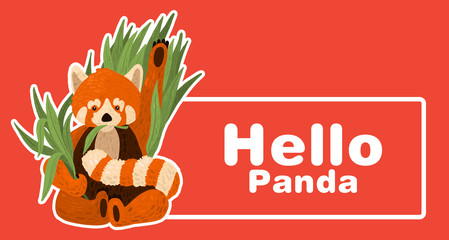 Illustration Of The Red Panda. The main character for all children! This cute creation will easily fit into any interior of the children's room!