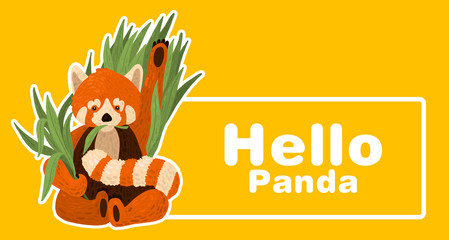 Illustration Of The Red Panda. The main character for all children! This cute creation will easily fit into any interior of the children's room!