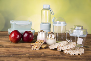 Containers for food, healthy eating, fitness